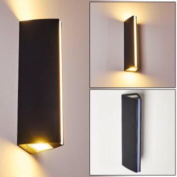 Rotterdamm vägglampa utomhus, Vägglampa LED Svart, 1-ljuskällor