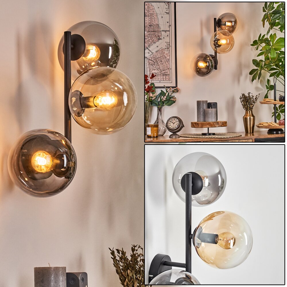 Gastor kullampa, Vägglampa Amber, Klart, Rökfärger, 3-ljuskällor main product photo