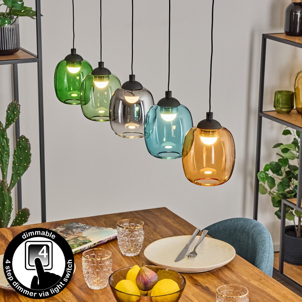 Lavel Pendellampa, Pendelbelysning LED Blå, Grön, Klart, orange, Rökfärger, 5-ljuskällor main product photo