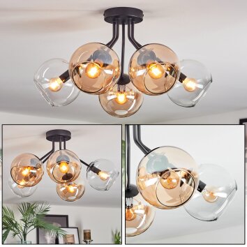 Koyoto Taklampa, kullampa 52 cm Amber, Klart, 5-ljuskällor