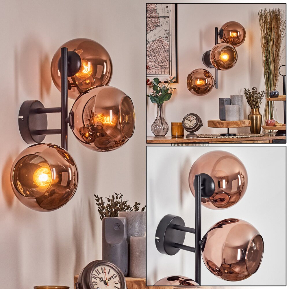 Koyoto kullampa, Vägglampa Kopparfärg, 3-ljuskällor main product photo