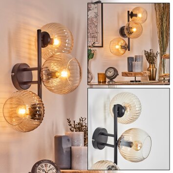 Koyoto kullampa, Vägglampa Amber, Klart, 3-ljuskällor