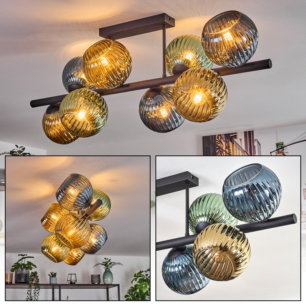 Koyoto Taklampa, kullampa Blå, Guld, Grön, 8-ljuskällor main product photo