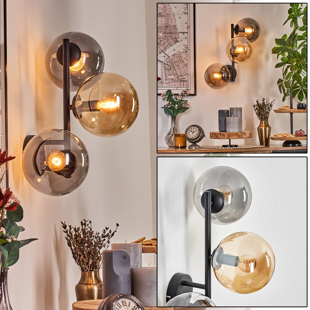 Gastor kullampa, Vägglampa Amber, Rökfärger, 3-ljuskällor main product photo
