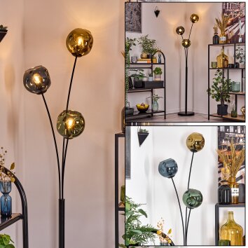 Ripoll kullampa, Golvlampa Blå, Guld, Grön, 3-ljuskällor