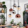 Gastor Pendellampa, kullampa, Pendelbelysning Amber, Krom, Klart, Kopparfärg, Rökfärger, 6-ljuskällor