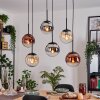 Gastor Pendellampa, kullampa, Pendelbelysning Amber, Krom, Klart, Kopparfärg, Rökfärger, 6-ljuskällor