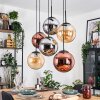 Gastor Pendellampa, kullampa, Pendelbelysning Amber, Krom, Kopparfärg, Rökfärger, 6-ljuskällor
