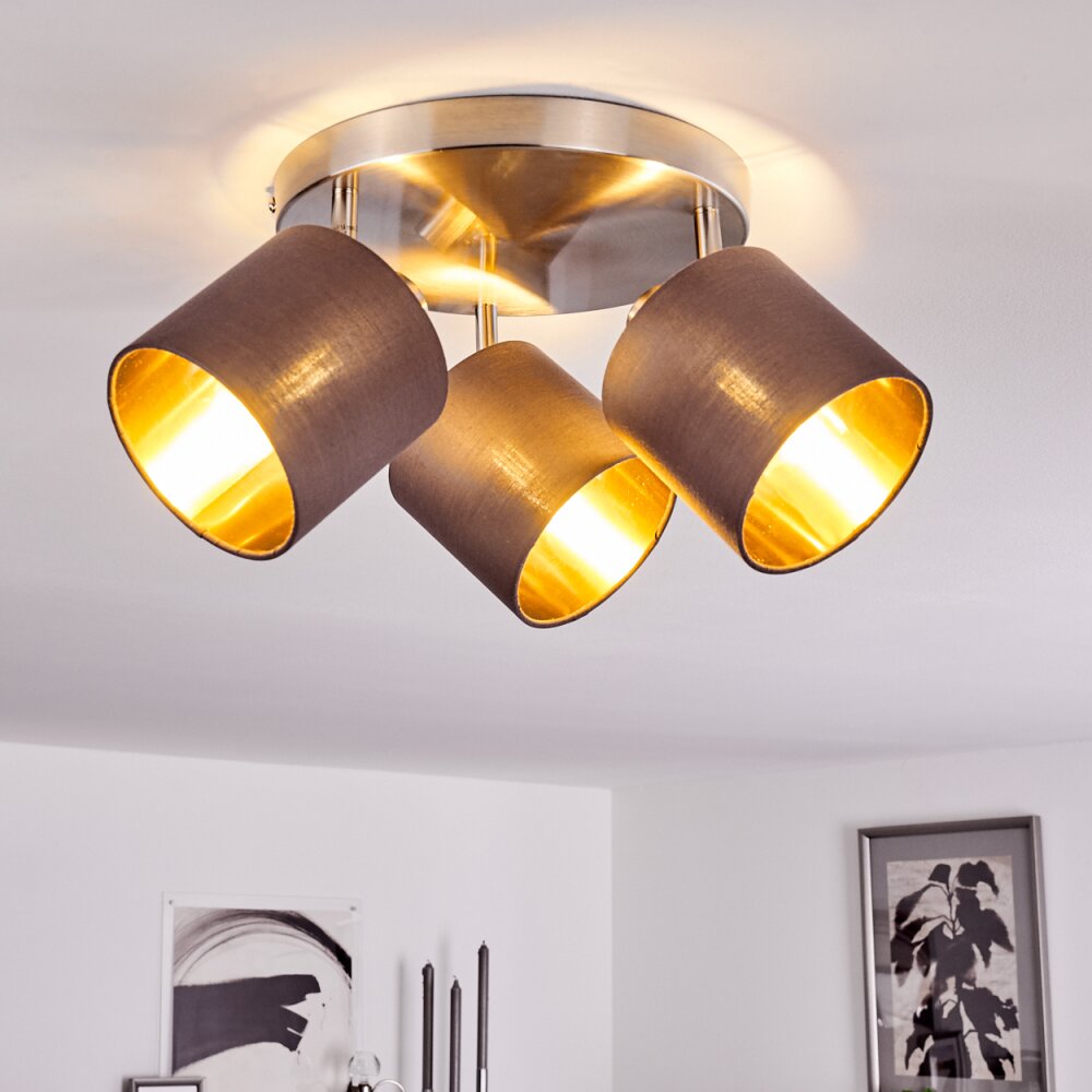Alsen Taklampa, Takstrålkastare Nickel matt, 3-ljuskällor main product photo