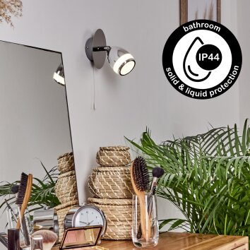 Morges Vägglampa, Väggspotlight LED Krom, 1-ljuskällor