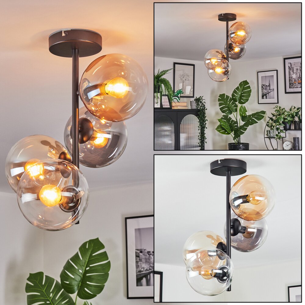 Gastor Taklampa, kullampa 32 cm Amber, Klart, Rökfärger, 4-ljuskällor main product photo
