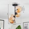 Koyoto Taklampa, kullampa Amber, 4-ljuskällor