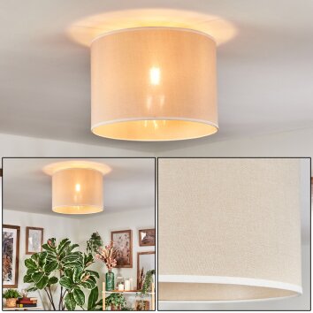 Bassagoda Taklampa Beige, Vit, 1-ljuskällor