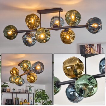 Ripoll Taklampa, kullampa Blå, Guld, Grön, 8-ljuskällor