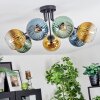 Koyoto Taklampa, kullampa 82 cm Blå, Guld, Grön, Klart, 7-ljuskällor
