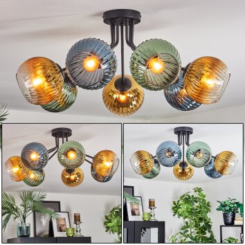 Koyoto Taklampa, kullampa 82 cm Blå, Guld, Grön, Klart, 7-ljuskällor