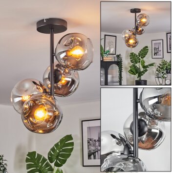 Ripoll Taklampa, kullampa Krom, Klart, Rökfärger, 4-ljuskällor Ripoll Taklampa, kullampa Krom, Klart, Rökfärger, 4-ljuskällor