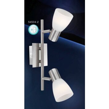 PARRY Väggspotlight Krom, Nickel matt, 2-ljuskällor