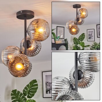 Ripoll Taklampa, kullampa Krom, Klart, Rökfärger, 4-ljuskällor Ripoll Taklampa, kullampa Krom, Klart, Rökfärger, 4-ljuskällor