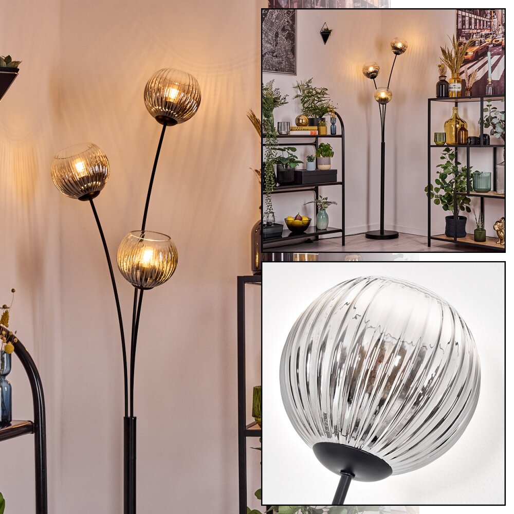 Koyoto kullampa, Golvlampa Klart, Rökfärger, 3-ljuskällor main product photo