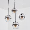 Koyoto Pendellampa, kullampa, Pendellampa Cluster 35 cm Krom, Klart, Rökfärger, 4-ljuskällor