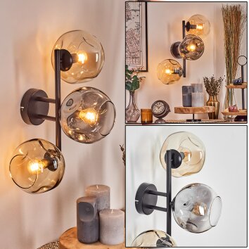 Ripoll kullampa, Vägglampa Amber, Klart, Rökfärger, 3-ljuskällor