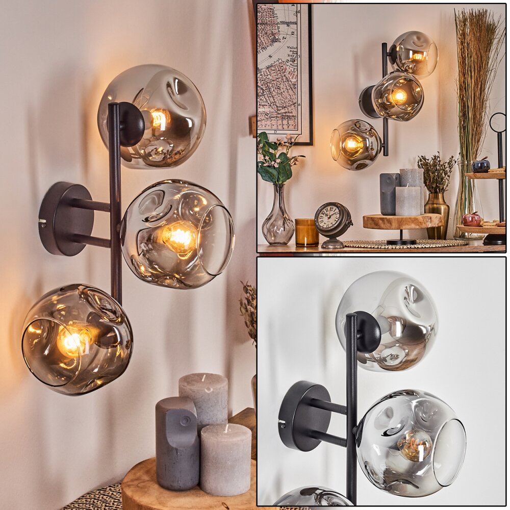 Ripoll kullampa, Vägglampa Krom, Klart, Rökfärger, 3-ljuskällor main product photo