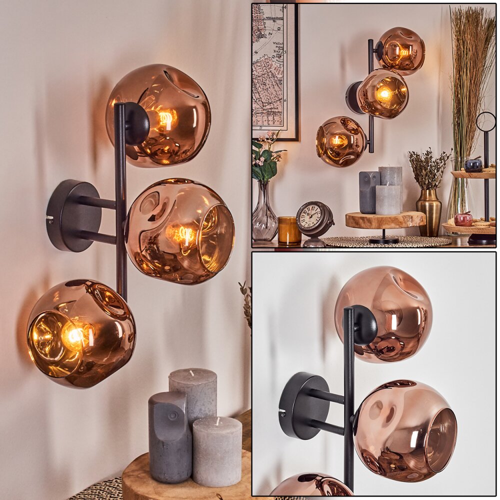 Ripoll kullampa, Vägglampa Kopparfärg, 3-ljuskällor main product photo