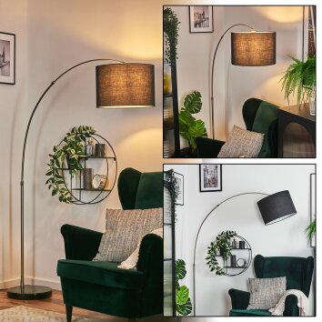 Bassagoda Golvlampa Nickel matt, Svart, 1-ljuskällor