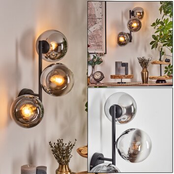 Gastor kullampa, Vägglampa Krom, Klart, Rökfärger, 3-ljuskällor