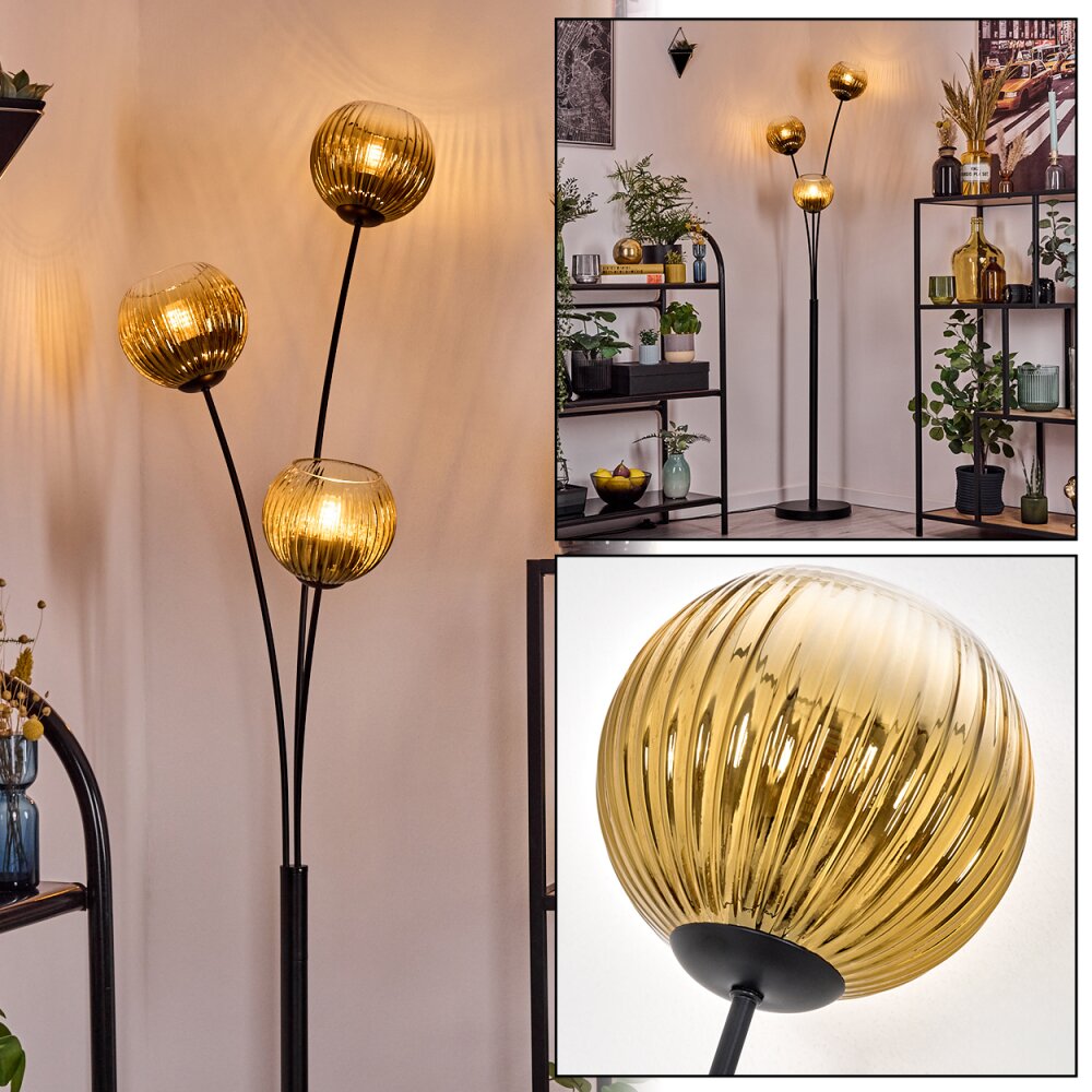 Koyoto kullampa, Golvlampa Guld, Klart, 3-ljuskällor main product photo
