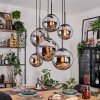 Gastor Pendellampa, kullampa, Pendelbelysning Krom, Rökfärger, 6-ljuskällor