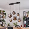 Gastor Pendellampa, kullampa, Pendelbelysning Krom, Rökfärger, 6-ljuskällor