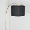 Bassagoda Golvlampa, Båglampor Mässing, Svart, 1-ljuskällor, Tyg-lampskärm