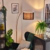 Bassagoda Golvlampa, Båglampor Kopparfärg, Svart, 1-ljuskällor, Tyg-lampskärm