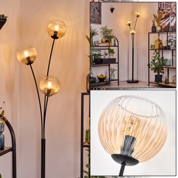Koyoto kullampa, Golvlampa Amber, Klart, 3-ljuskällor