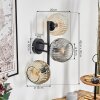 Ripoll kullampa, Vägglampa Amber, Klart, Rökfärger, 3-ljuskällor