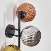 Ripoll kullampa, Vägglampa Krom, Guld, Kopparfärg, Rökfärger, 3-ljuskällor
