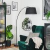 Bassagoda Golvlampa, Båglampor Svart, 1-ljuskällor, Tygskärm