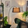 Bassagoda Golvlampa, Båglampor Svart, 1-ljuskällor, Tygskärm