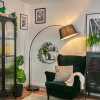 Bassagoda Golvlampa, Båglampor Svart, 1-ljuskällor, Tygskärm