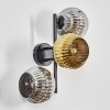 Ripoll kullampa, Vägglampa Krom, Guld, Rökfärger, 3-ljuskällor
