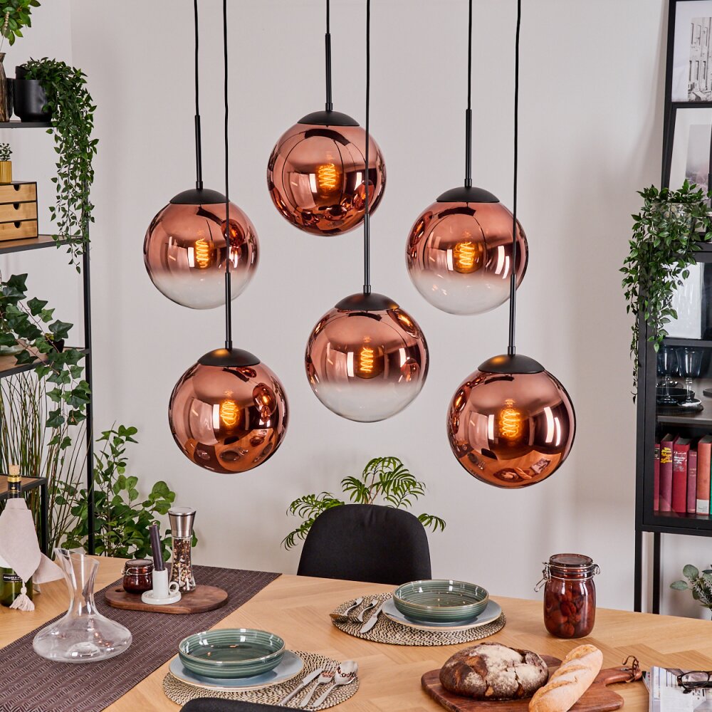 Gastor Pendellampa, kullampa, Pendelbelysning Klart, Kopparfärg, 6-ljuskällor main product photo