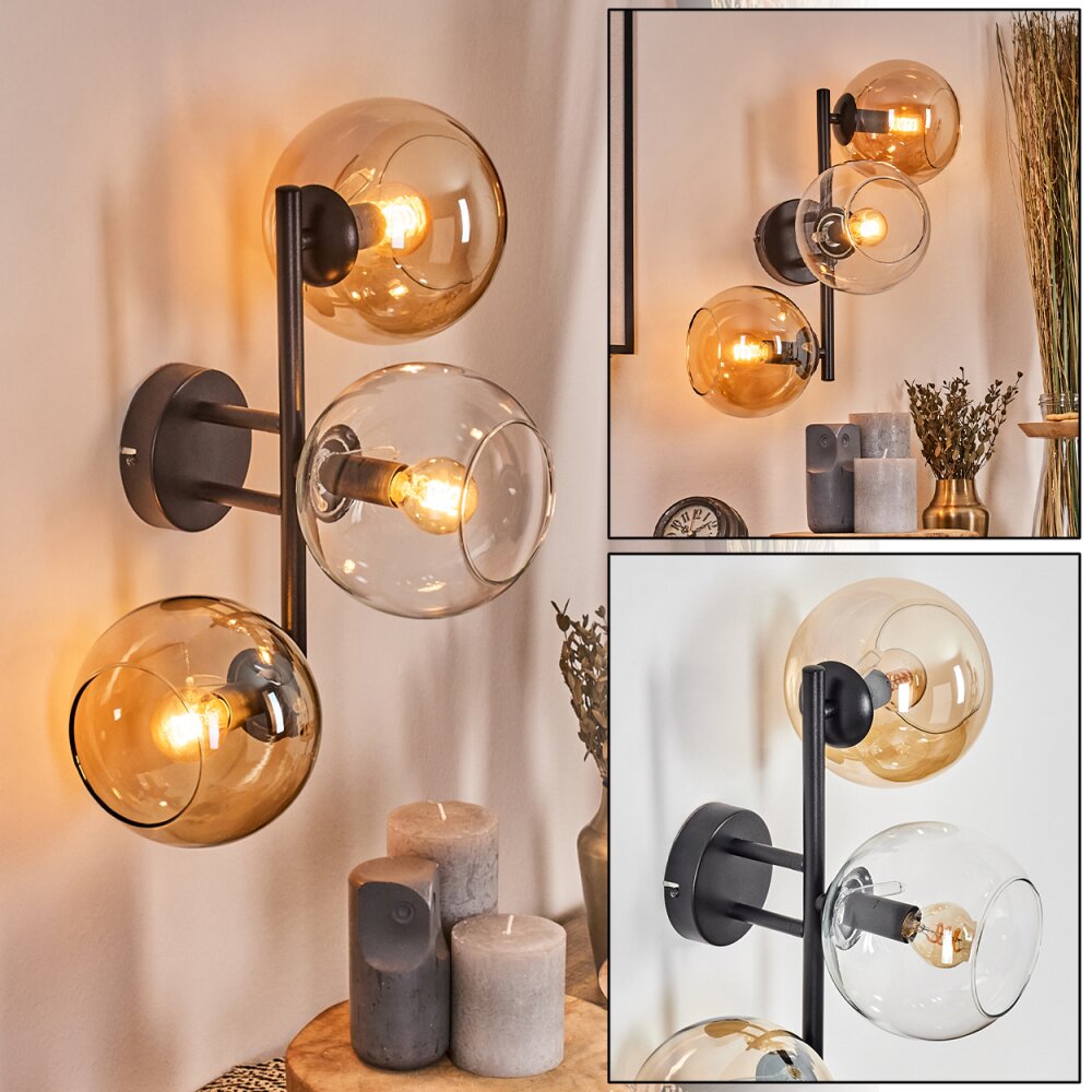 Koyoto kullampa, Vägglampa Amber, Klart, 3-ljuskällor main product photo