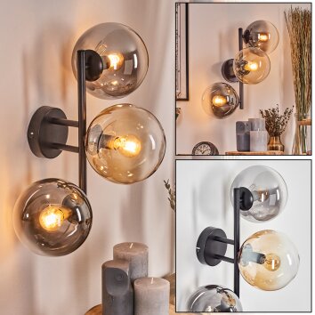 Gastor kullampa, Vägglampa Amber, Klart, Rökfärger, 3-ljuskällor