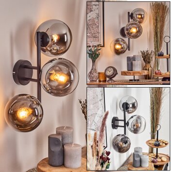 Gastor kullampa, Vägglampa Krom, Klart, Rökfärger, 3-ljuskällor Gastor kullampa, Vägglampa Krom, Klart, Rökfärger, 3-ljuskällor