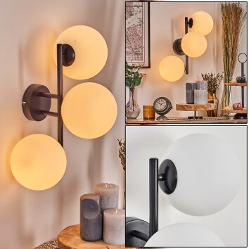 Gastor kullampa, Vägglampa Vit, 3-ljuskällor Gastor kullampa, Vägglampa Vit, 3-ljuskällor