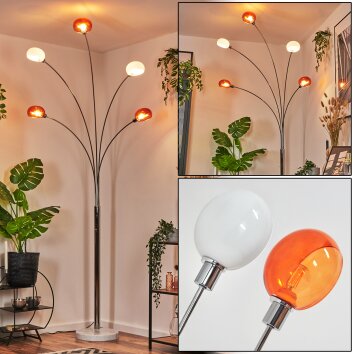 Nikkala Golvlampa Krom, Vit, 5-ljuskällor