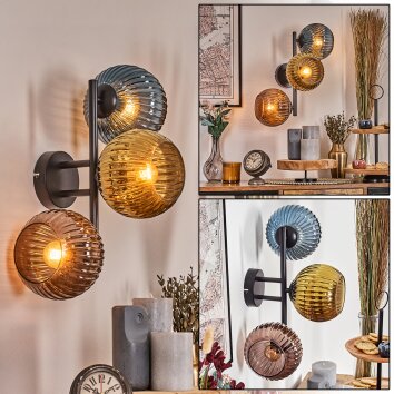 Koyoto kullampa, Vägglampa Blå, Guld, Kopparfärg, 3-ljuskällor Koyoto kullampa, Vägglampa Blå, Guld, Kopparfärg, 3-ljuskällor