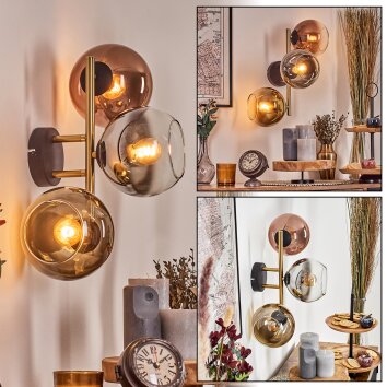 Koyoto kullampa, Vägglampa Guld, Svart, 3-ljuskällor